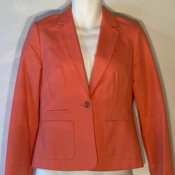 Jules & Leopold  Orange Tailored Fit Blazer SZ 8 Career Casual Wardrobe Staple - Picture 1 of 9